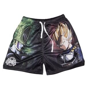Darc Sport x Dragon Ball Z Vegeta vs Cell Mesh Shorts Size Large Rare Streetwear
